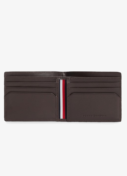 Tommy Hilfiger Portemonnee van leer - voorkant 4 donkerbruin