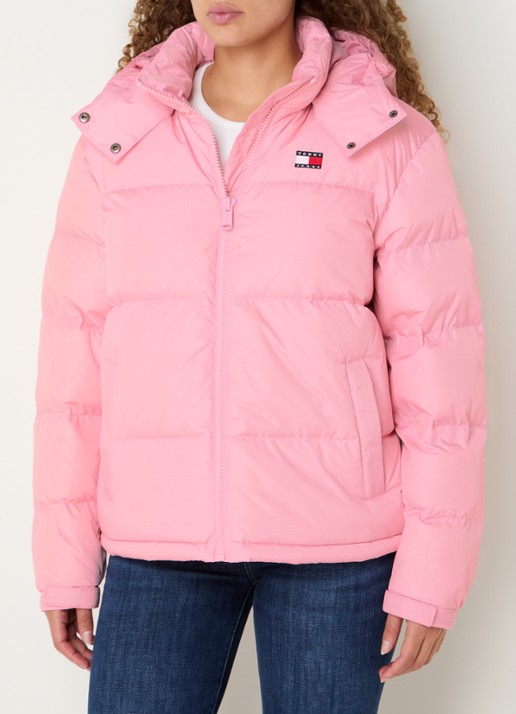 Tommy Hilfiger Puffer jack met donsvulling en afneembare capuchon - detail 2 lichtroze