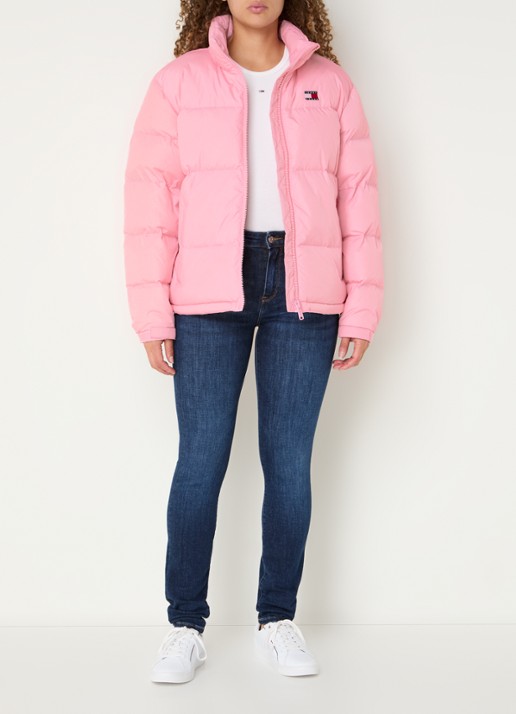 Tommy Hilfiger Puffer jack met donsvulling en afneembare capuchon - voorkant 4 lichtroze