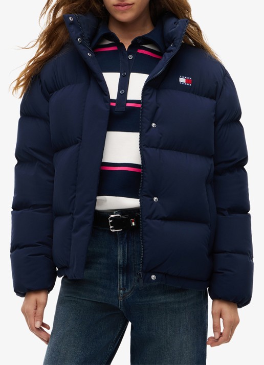 Tommy Hilfiger Puffer jack met donsvulling en afneembare capuchon - detail dark blue-c1g