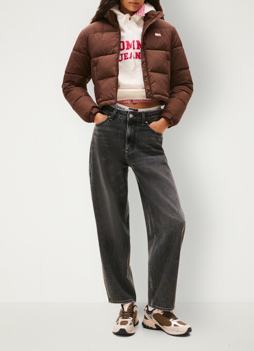 Tommy Hilfiger Puffer jack met waterafstotende coating - voorkant 3 bruin