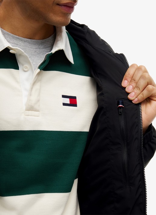 Tommy Hilfiger Puffer jas met donsvulling en capuchon  - detail 6 zwart