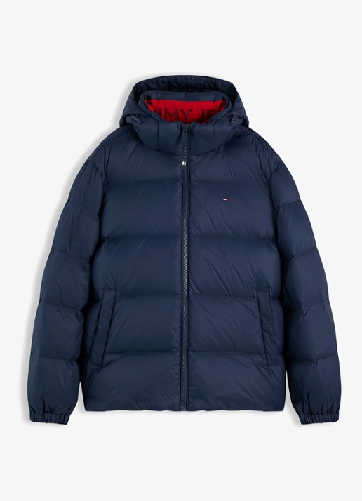 Tommy Hilfiger Puffer jas met donsvulling - voorkant 5 donkerblauw