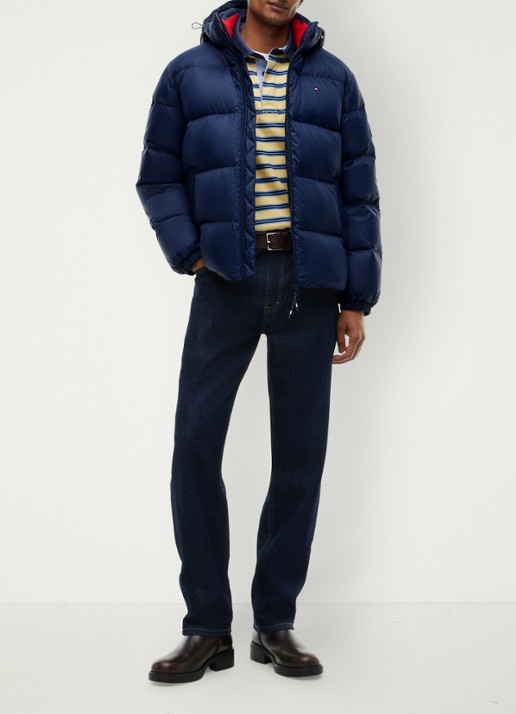 Tommy Hilfiger Puffer jas met donsvulling - voorkant 6 donkerblauw