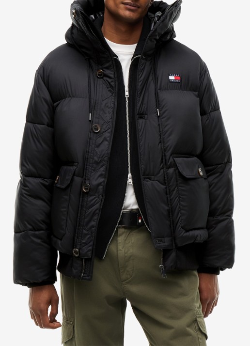 Tommy Hilfiger Puffer jas met opbergbare capuchon