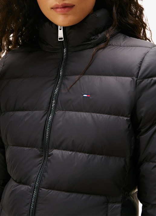 Tommy Hilfiger Puffer jas met steekzakken en logoborduring - detail 3 zwart