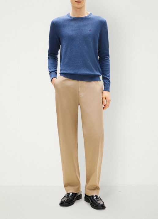 Tommy Hilfiger Pullover met logo - voorkant 2 donkerblauw