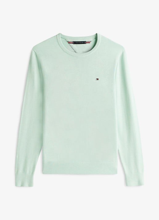 Tommy Hilfiger Pullover met logo - voorkant 4 mint