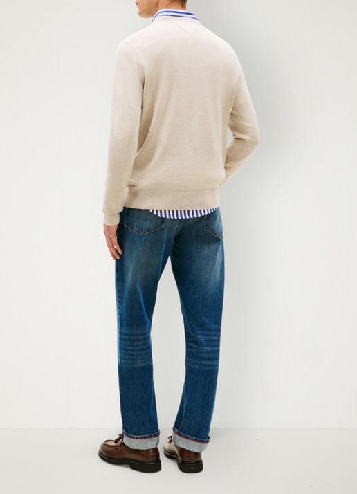 Tommy Hilfiger Pullover met logo - achterkant 3 beige
