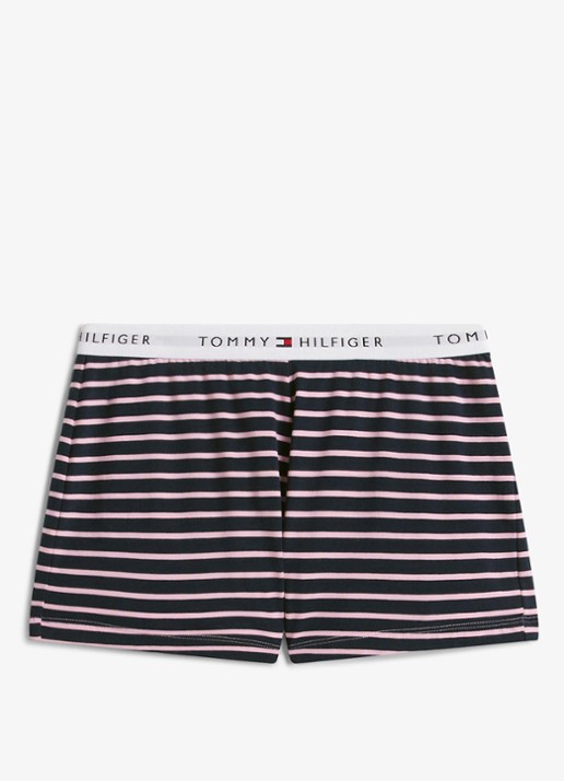 Tommy Hilfiger Pyjamabroek met streepprint en logoband - detail 3 donkerblauw
