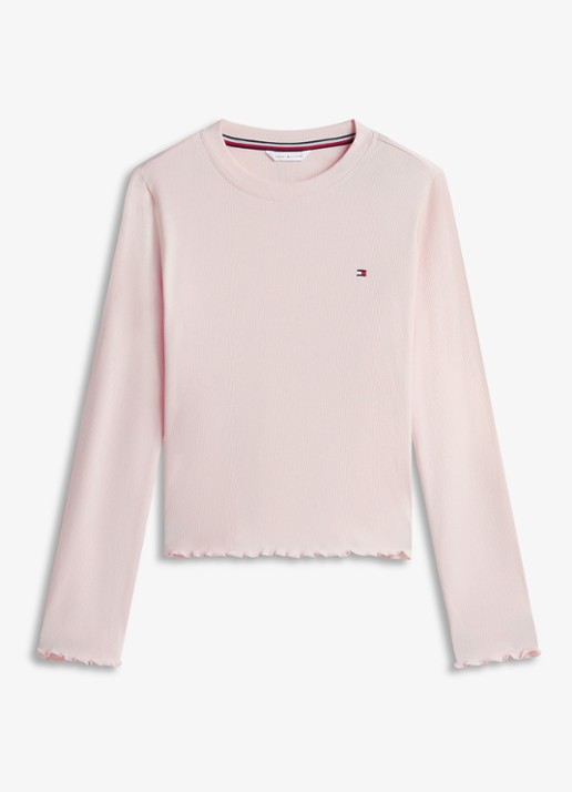 Tommy Hilfiger Pyjamaset met logo 2-delig  - voorkant roze