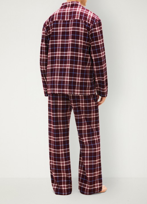 Tommy Hilfiger Pyjamaset met ruitdessin 2-delig - achterkant 4 bordeauxrood