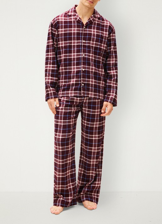 Tommy Hilfiger Pyjamaset met ruitdessin 2-delig - detail 2 bordeauxrood
