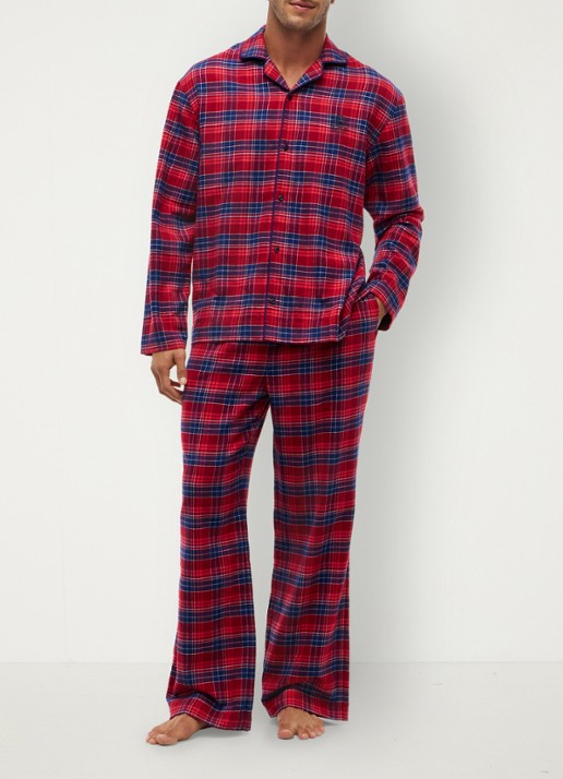 Tommy Hilfiger Pyjamaset met ruitdessin 2-delig - voorkant 5 check global stp medium red-0qj