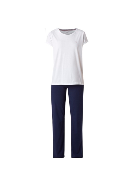 Tommy Hilfiger Pyjamaset van katoen - voorkant wit