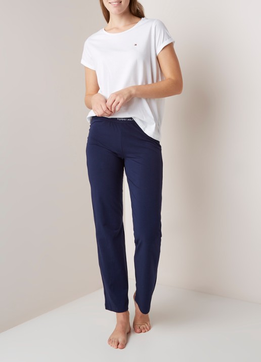 Tommy Hilfiger Pyjamaset van katoen - voorkant 2 wit