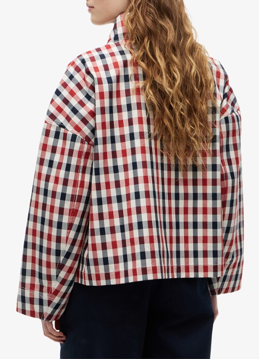 Tommy Hilfiger Regenjas met ruitdessin - achterkant 6 rood