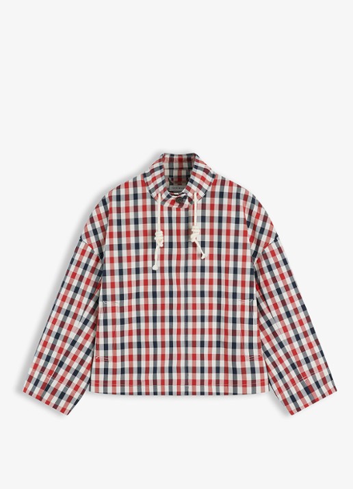 Tommy Hilfiger Regenjas met ruitdessin - voorkant rood