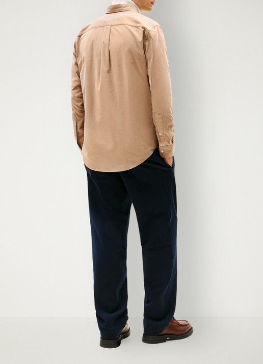 Tommy Hilfiger Reglar fit overhemd van flanel - achterkant 5 beige