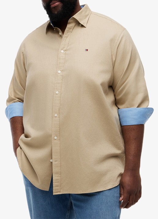 Tommy Hilfiger Regular fit overhemd in katoenblend - detail 2 beige