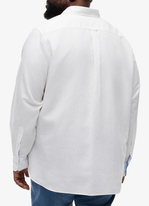 Tommy Hilfiger Regular fit overhemd in katoenblend - achterkant wit