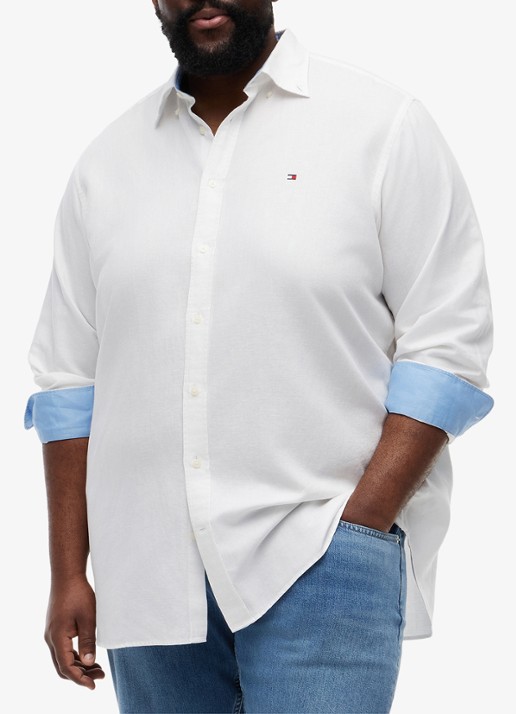 Tommy Hilfiger Regular fit overhemd in katoenblend - detail 4 wit