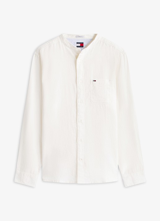 Tommy Hilfiger Regular fit overhemd in linnenblend - voorkant 4 wit