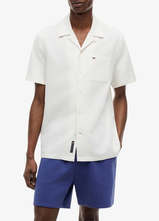 Tommy Hilfiger Regular fit overhemd in linnenblend