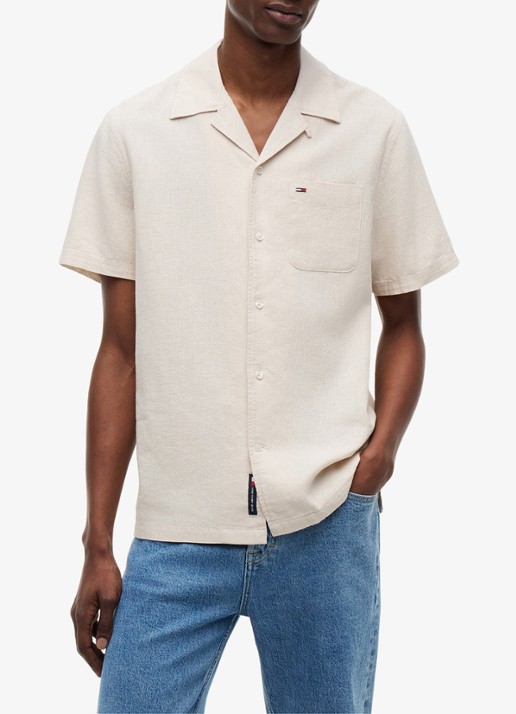 Tommy Hilfiger Regular fit overhemd in linnenblend - detail 4 classic beige-aci / beige