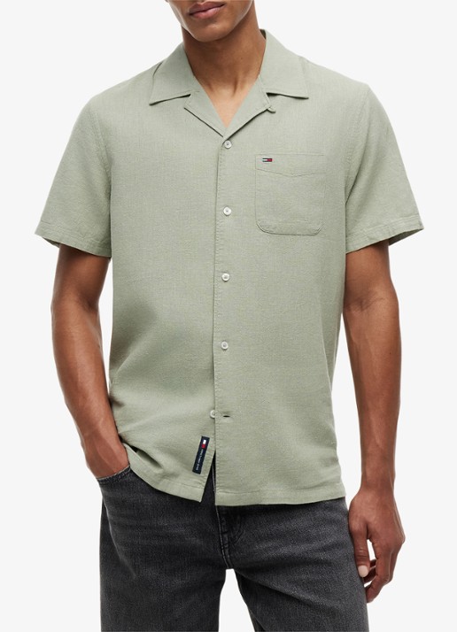 Tommy Hilfiger Regular fit overhemd in linnenblend - detail 3 spring olive-pmo / groen