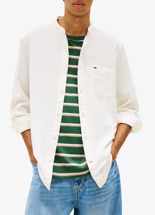 Tommy Hilfiger Regular fit overhemd in linnenblend