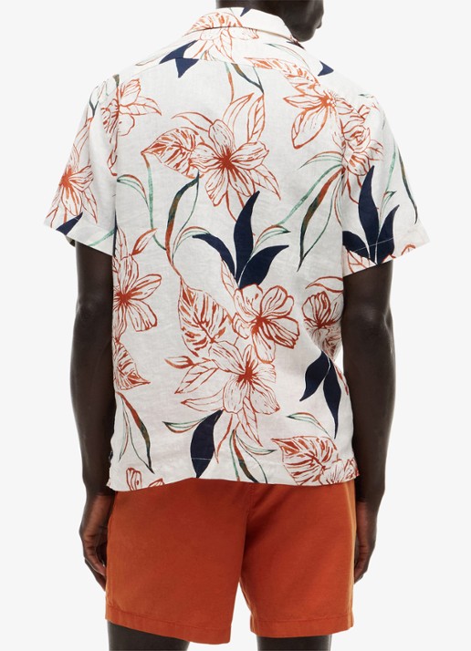 Tommy Hilfiger Regular fit overhemd met bloemenprint - achterkant ivoor