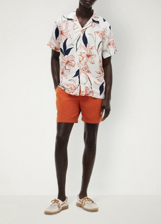 Tommy Hilfiger Regular fit overhemd met bloemenprint - voorkant 5 ivoor