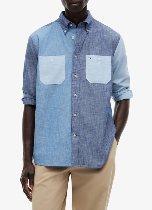 Tommy Hilfiger Regular fit overhemd met colour blocking