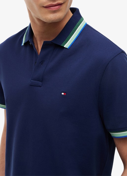 Tommy Hilfiger Regular fit overhemd met gestreept detail - detail 5 donkerblauw