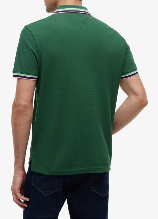Tommy Hilfiger Regular fit overhemd met gestreept detail - achterkant 3 donkergroen