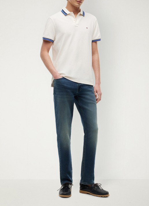 Tommy Hilfiger Regular fit overhemd met gestreept detail - voorkant 2 ivoor
