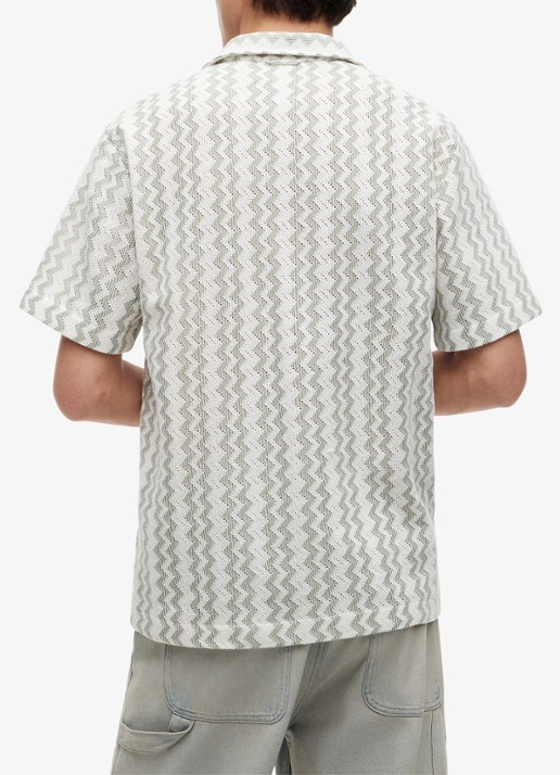 Tommy Hilfiger Regular fit overhemd met grafische print - achterkant 6 olijfgroen