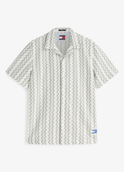Tommy Hilfiger Regular fit overhemd met grafische print - voorkant olijfgroen