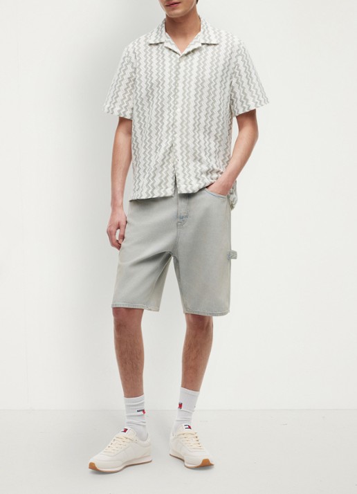 Tommy Hilfiger Regular fit overhemd met grafische print - voorkant 2 olijfgroen