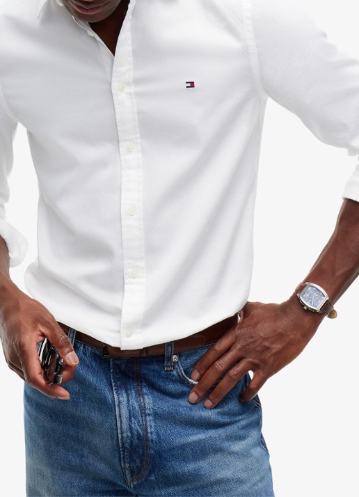 Tommy Hilfiger Regular fit overhemd met logo - detail 7 wit