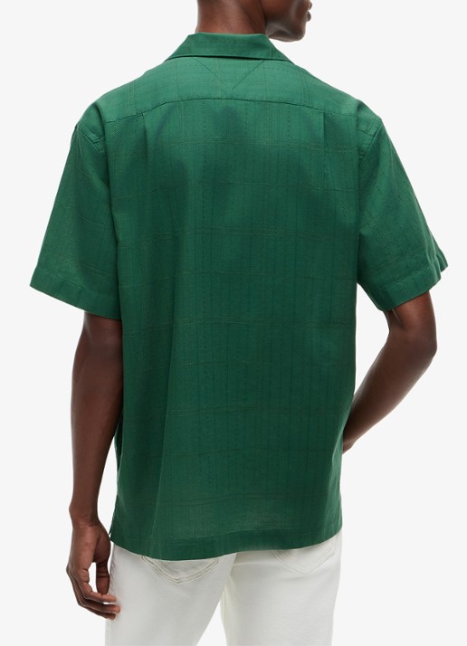 Tommy Hilfiger Regular fit overhemd met ruitdessin - achterkant mosgroen