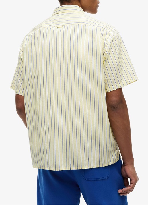 Tommy Hilfiger Regular fit overhemd met streepprint - achterkant 3 lichtgeel