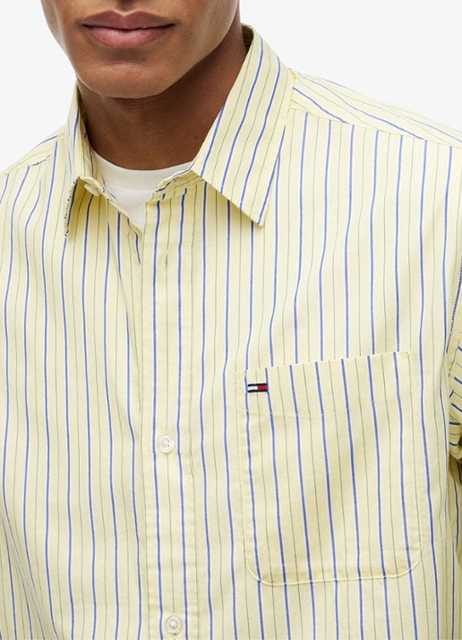 Tommy Hilfiger Regular fit overhemd met streepprint - detail 5 lichtgeel