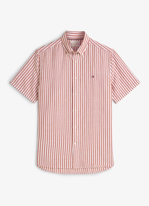 Tommy Hilfiger Regular fit overhemd met streepprint - voorkant 2 rood