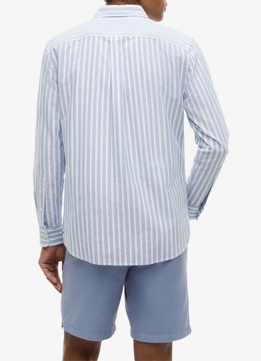 Tommy Hilfiger Regular fit overhemd met streepprint - achterkant 5 lichtblauw