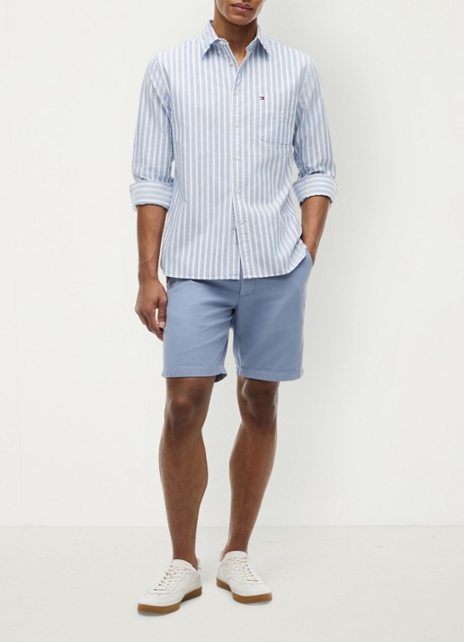 Tommy Hilfiger Regular fit overhemd met streepprint - detail 6 lichtblauw