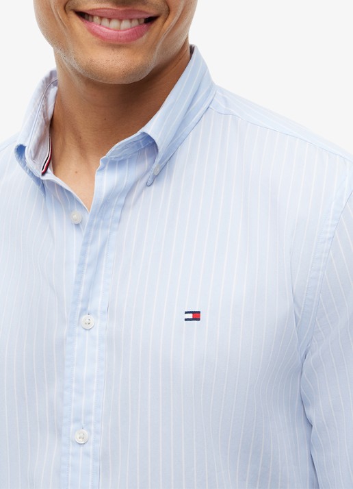 Tommy Hilfiger Regular fit overhemd met streepprint - detail 5 lichtblauw
