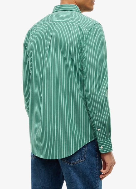 Tommy Hilfiger Regular fit overhemd met streepprint - achterkant 3 groen