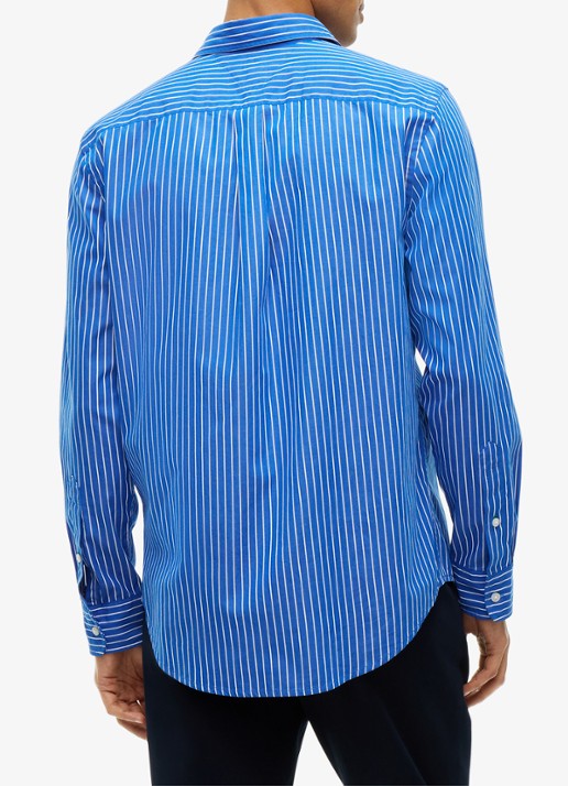Tommy Hilfiger Regular fit overhemd met streepprint - achterkant 5 donkerblauw